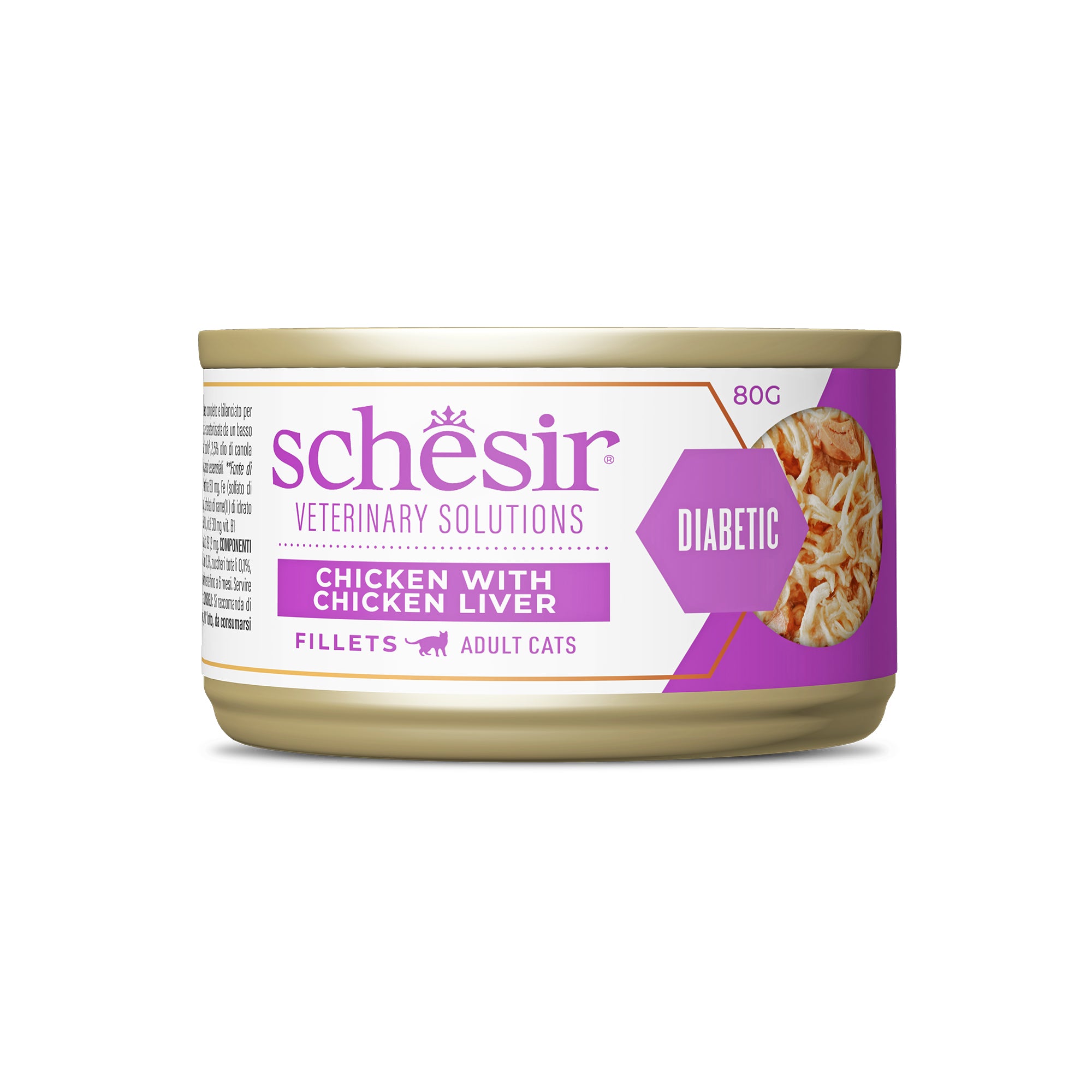 Schesir Veterinary Solution Diabetic en Caldo Pollo 8x80g